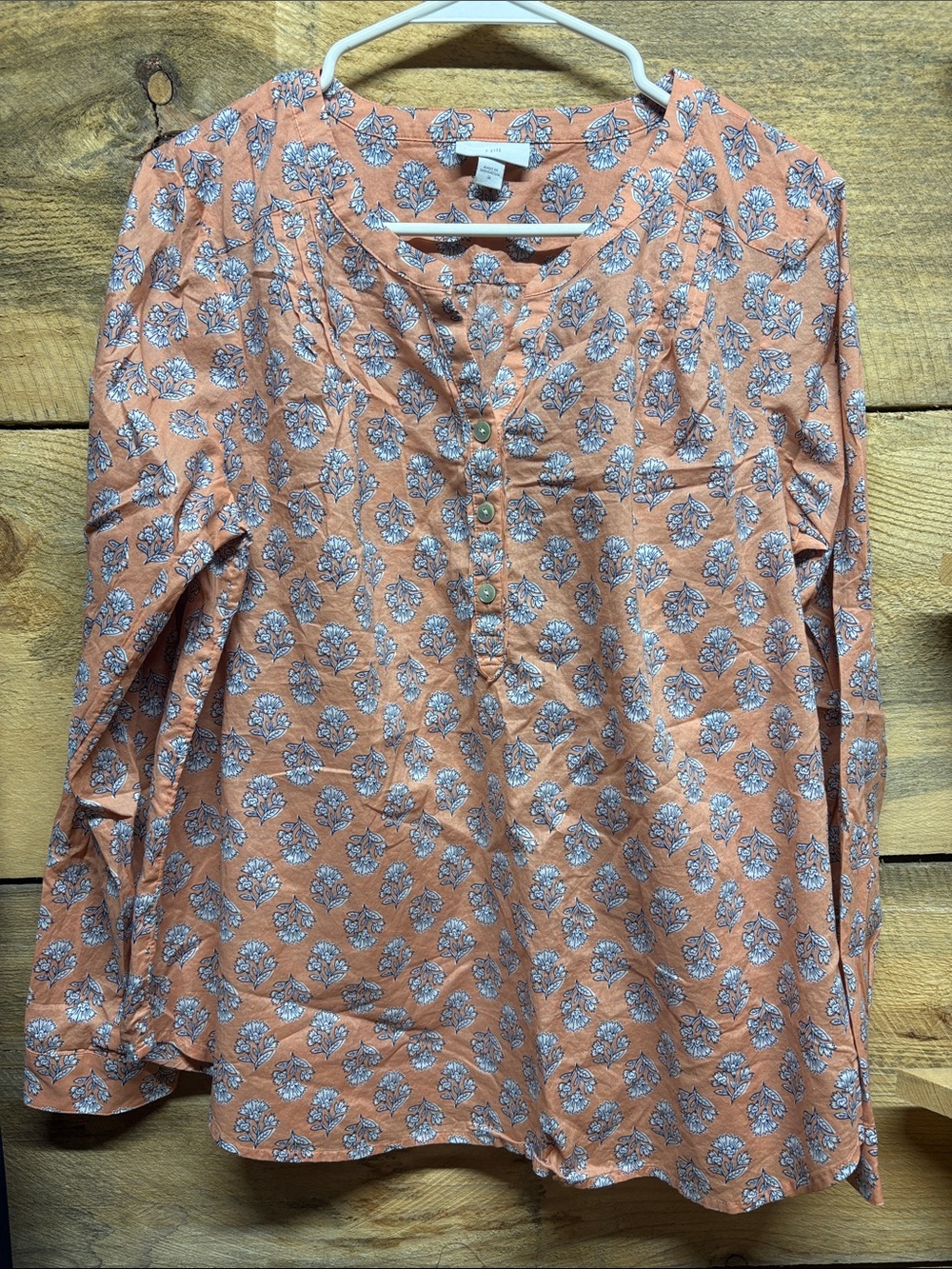 J. Jill Floral 1/2 Button Down Blouse